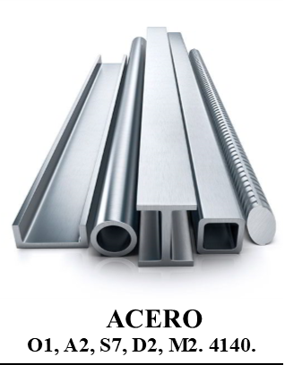 DE TOOL STEELS

A2, A6, A7, A10 GRAPHAIR
S5, S7
O1
H13, PREMIUN H13
P20
420 MOLD QUALITY
M2, M42
CPM 1V, 3V, 4V, 9V, 10V, 15V
O6
D2, D3, D7
L6
LESCOWEAR