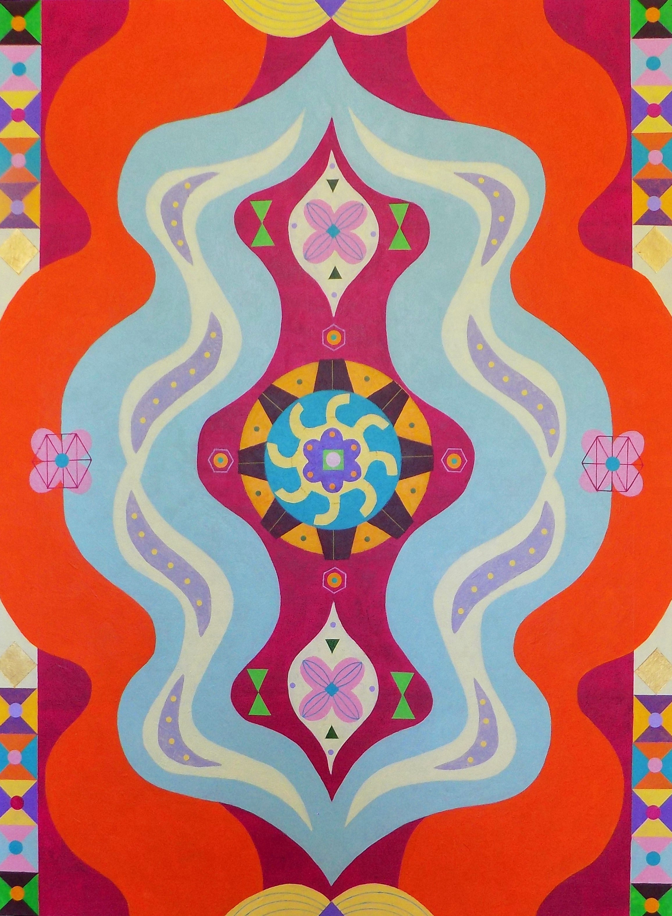 Shekinah 3, acrylic/mm/wood panel, 40" x 30" x 1.5"