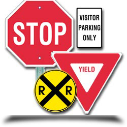 Stop sign and other signs||||