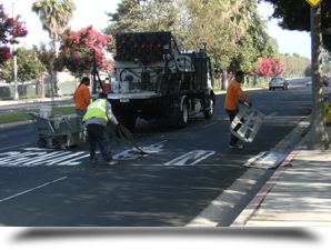 Striping work going on||||