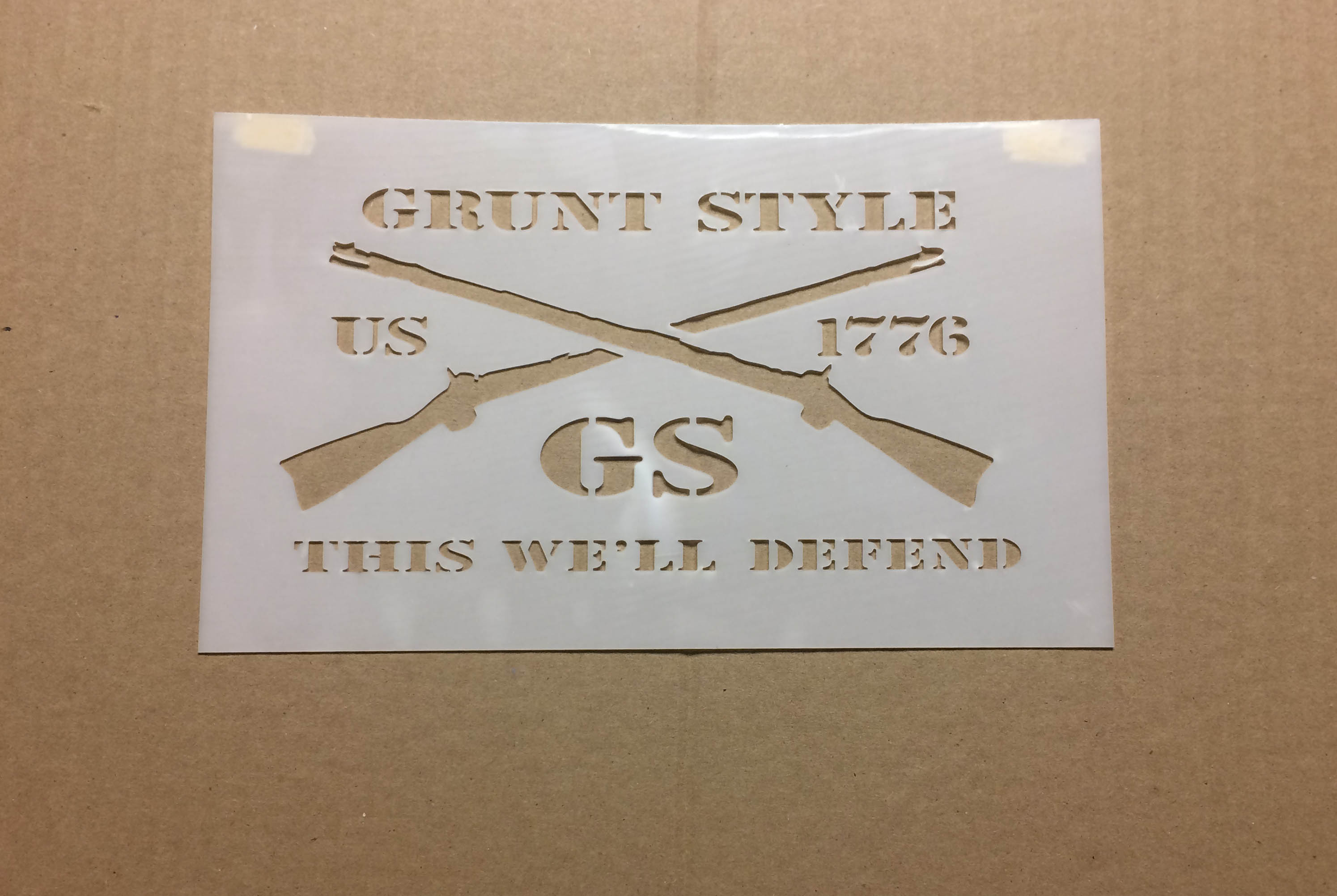 image of flexible plastic stencil used for marking shipping crates