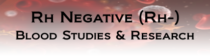 Rh Negative (Rh-) Blood Studies and Research Findings.
