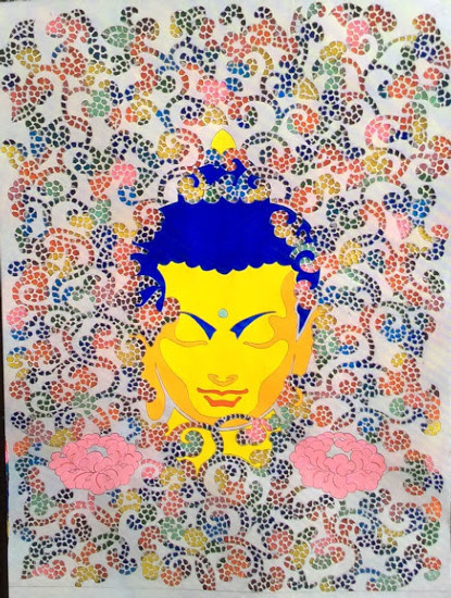 Unlimited Growth, incense burnt rice paper, 95X99 cm