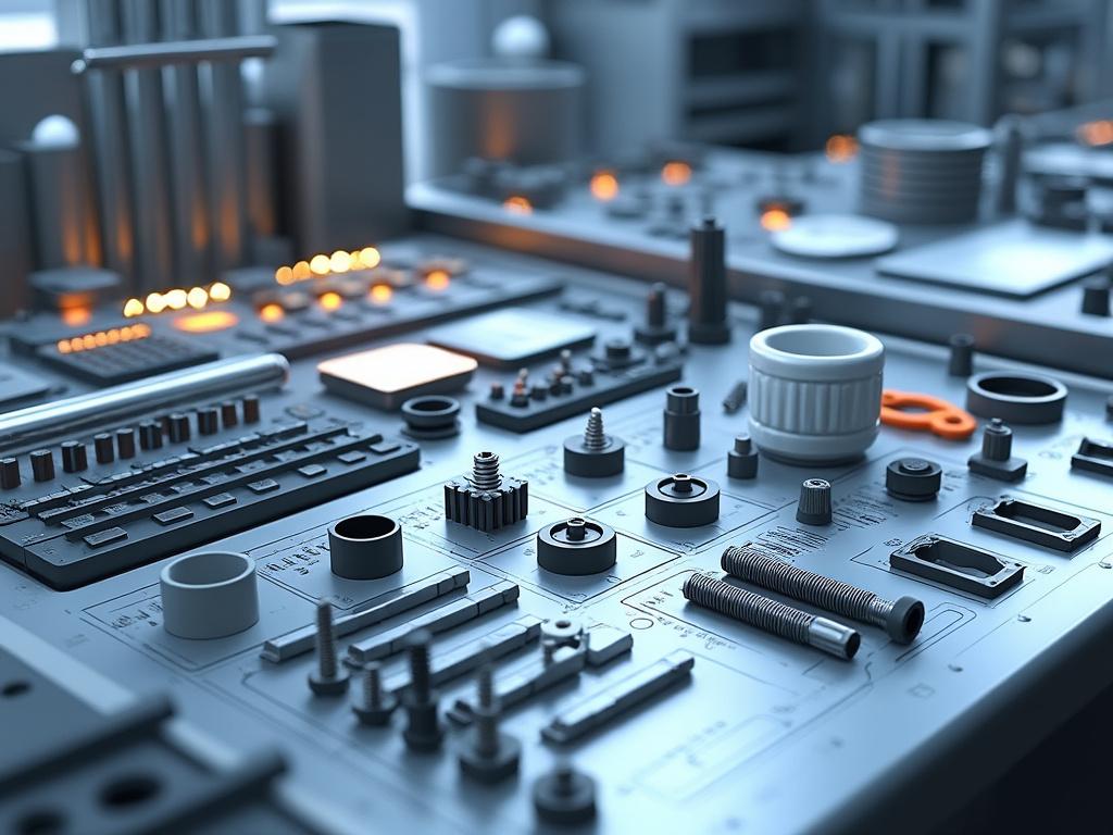 Panel de control de maquinaria con botones, interruptores y luces indicadoras iluminadas.