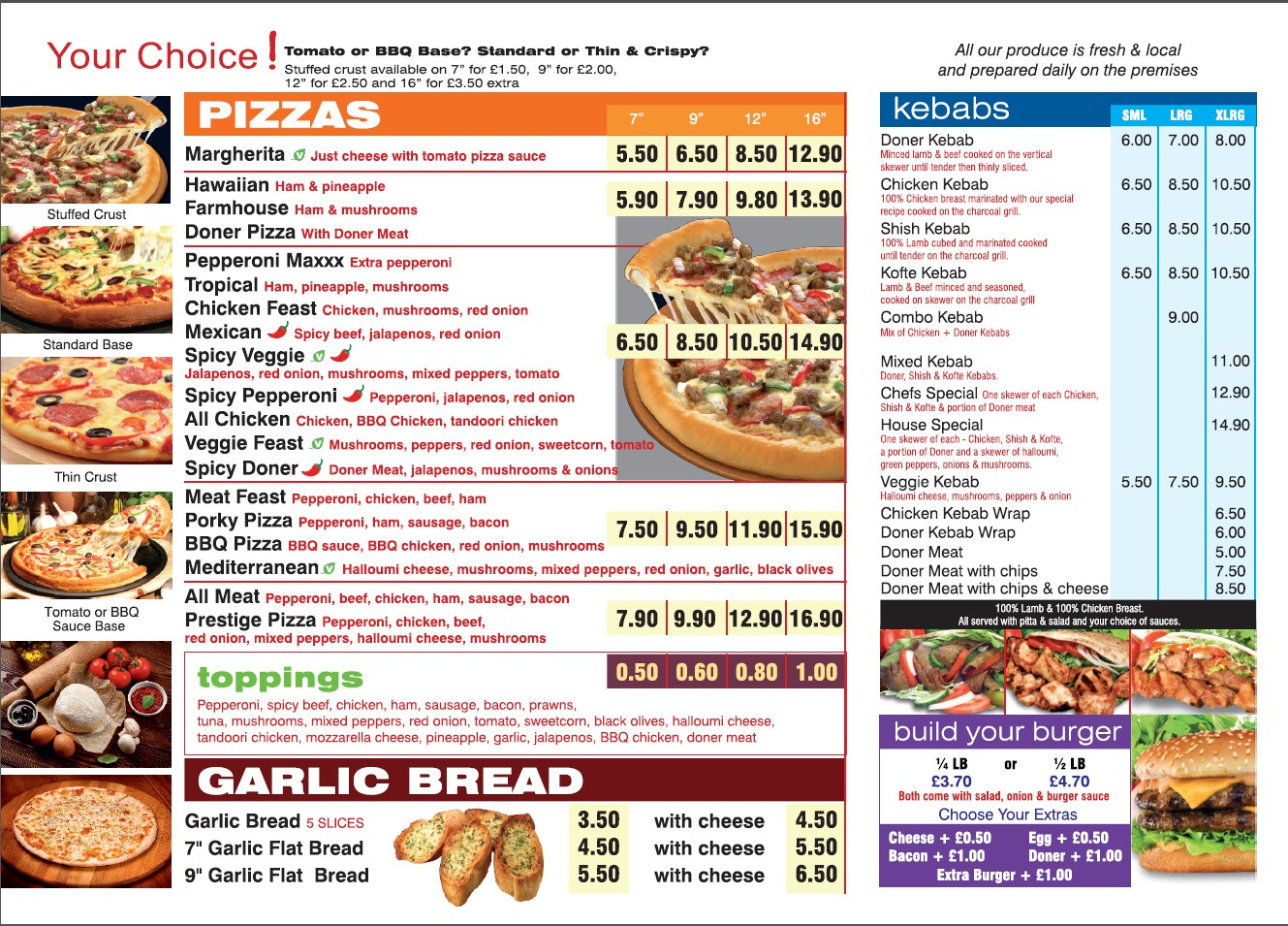 Pizza Time Launceston Pizzas Garlic Bread Kebabs Burgers
