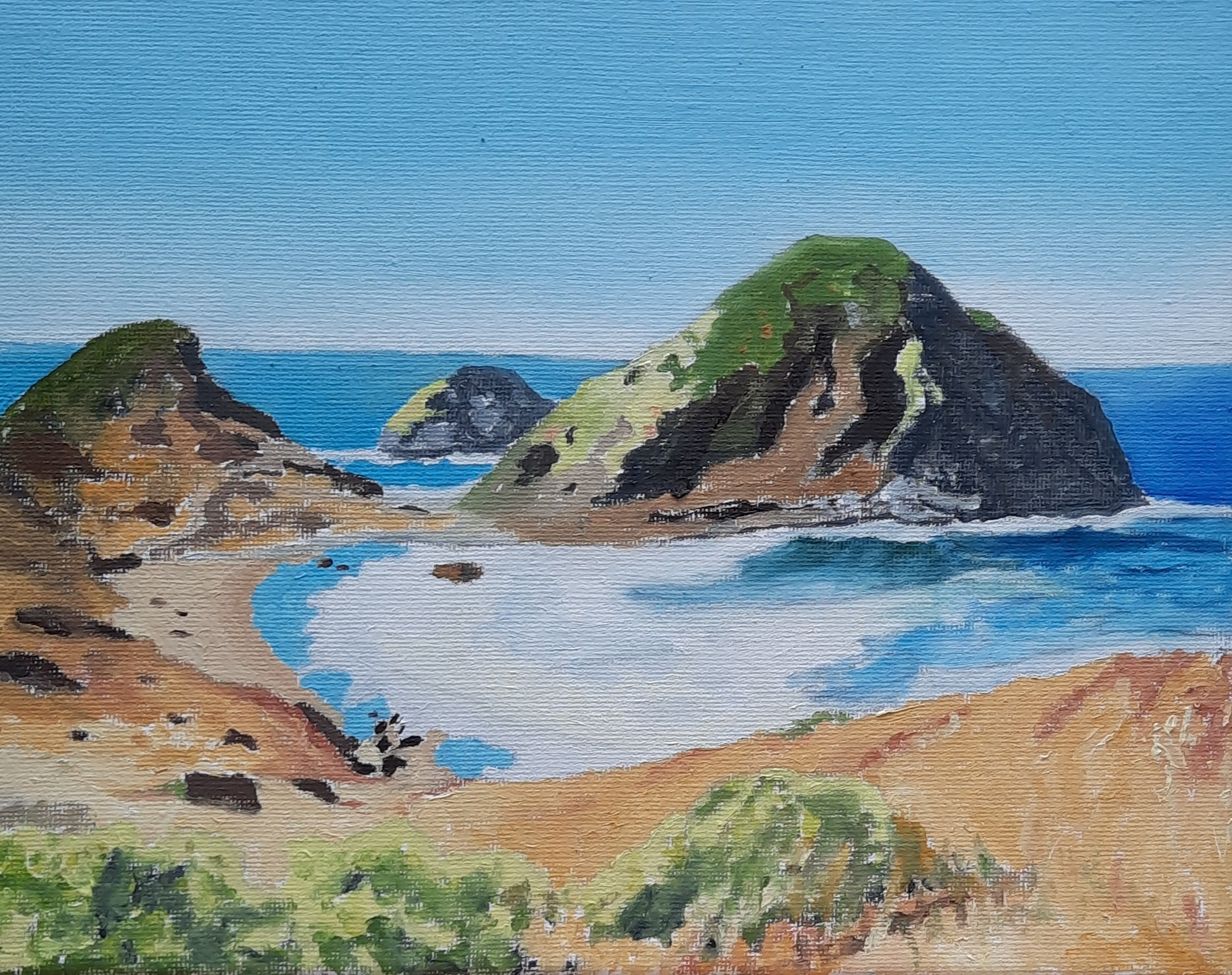 Op-108 THREE SISTERS ROCK 8x10 oil on Canvas 2024 private collection