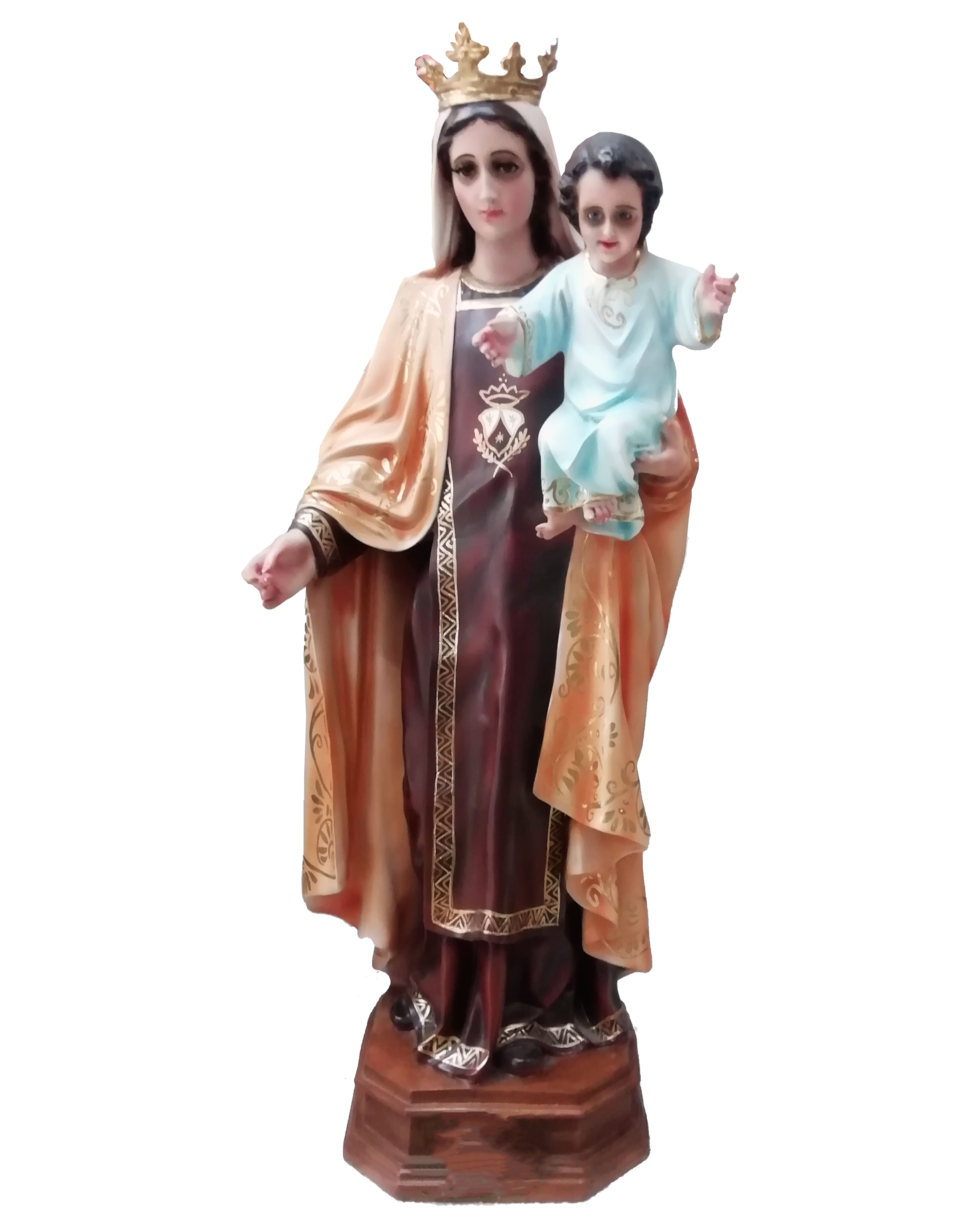VIRGEN DEL CARMEN 90 CM  FIBRA DE VIDRIO