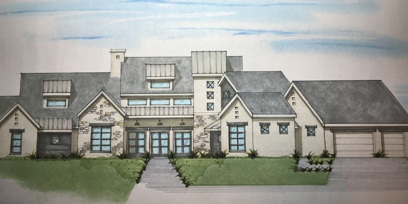 A sketch of a large home