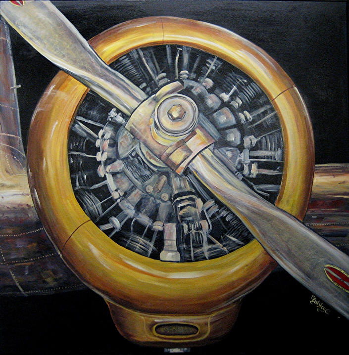 "Curtiss AT9 Jeep/Fledgling", Acrylic, 36x36  On loan to AFMC HQ, WPAFB, OH