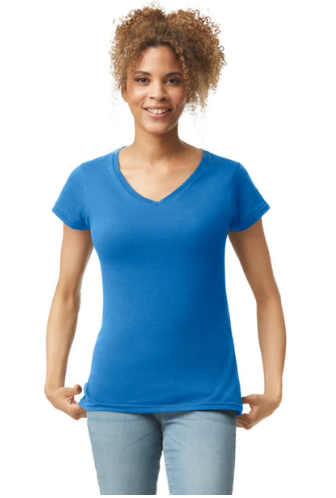 CAMISETA CON ESCOTE EN V DE MUJER