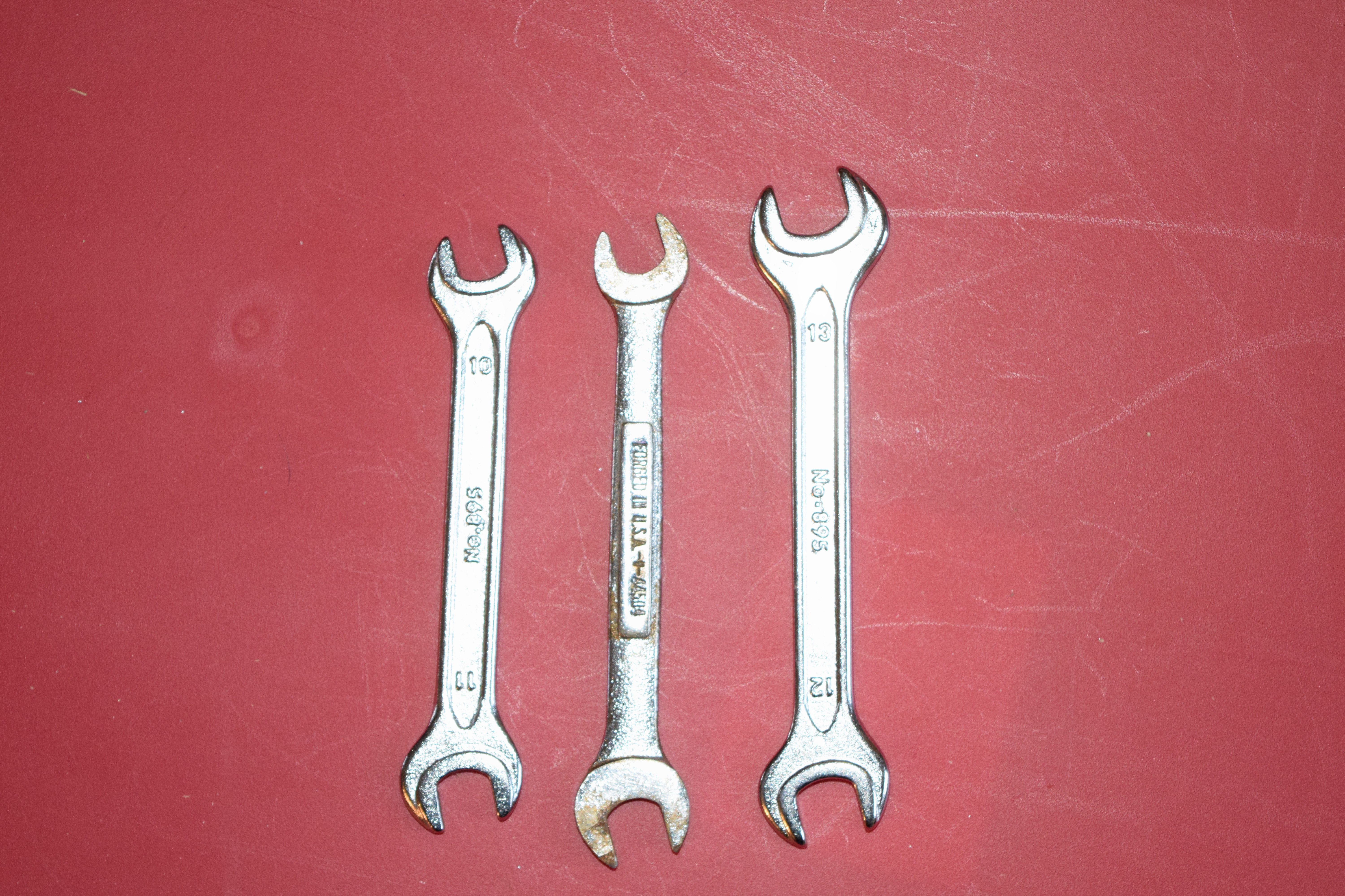 Open End Wrenches (x2 10-11mm x2, x1 12-13mm)