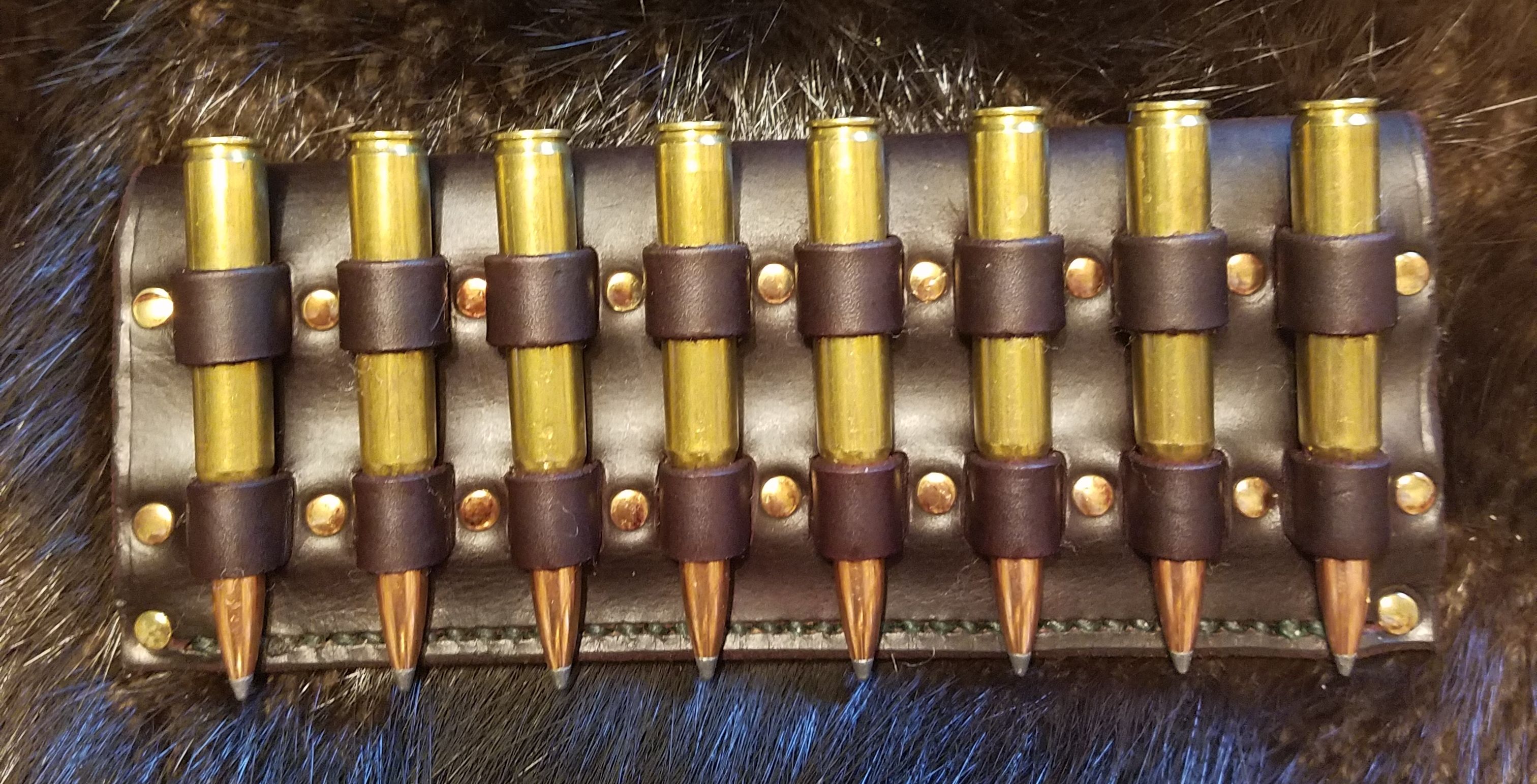 30-06 ammo holder, hand tooled and stitched,   $55.00