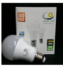 Bombillo A60 (CLASICO) LED 
12W/ 6,400K/ E27 / Pack2
 INSOLITE    Cod-15315
