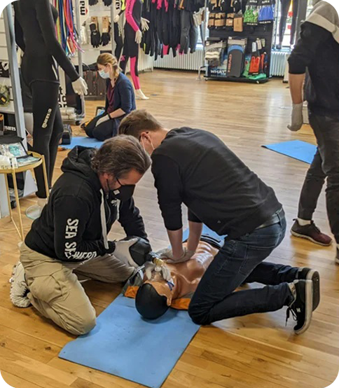 A dummy for CPR training classes