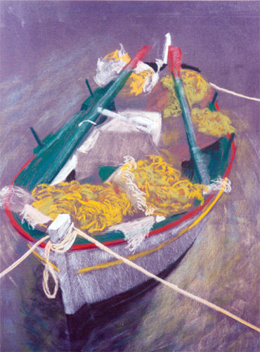 Volissos Fishing Boat (Pastel 19.5" x 25.5")