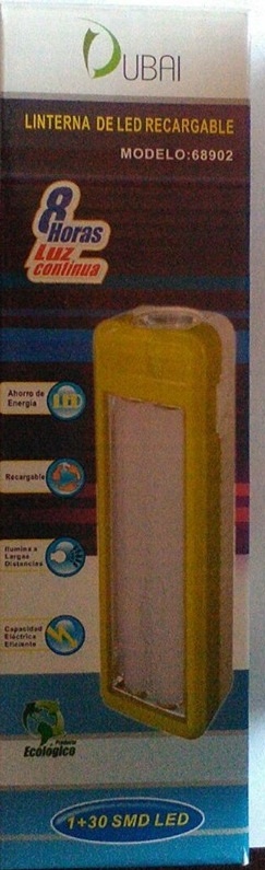 LAMPARA RECARGABLE 
MARCA DUBAI COD. 68902