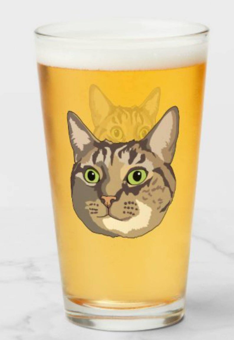 Custom Cat Pint Glass