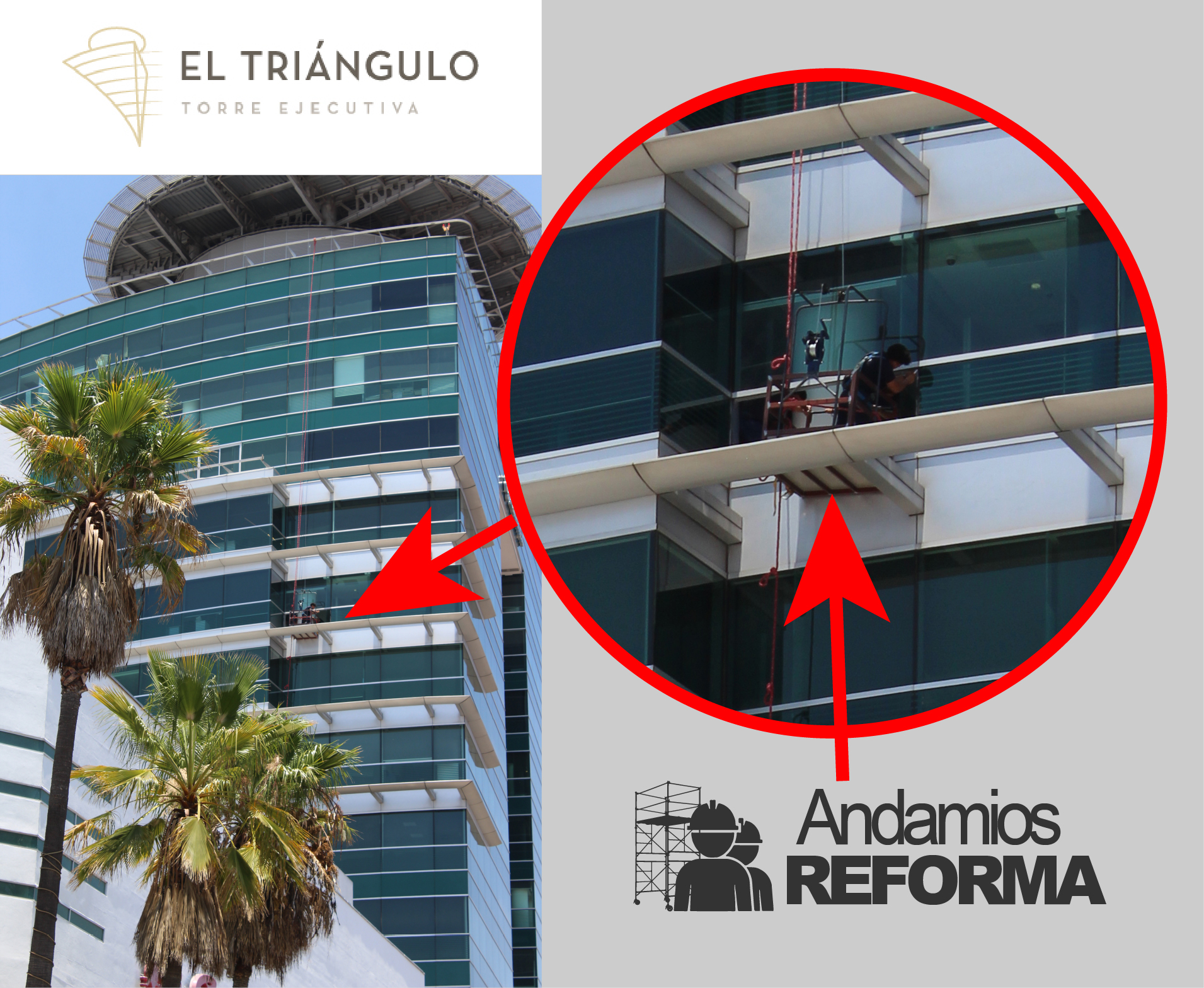 Edificio moderno de vidrio y acero con fachada geométrica y cielo azul