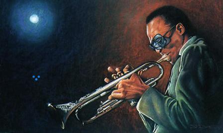 Birth of the Cool  (Miles Davis)         aprox  12"20"   pastell on brown canson