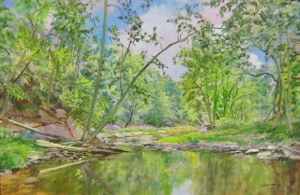 Western Maryland Stream, 8" x 12" Oil on Panel