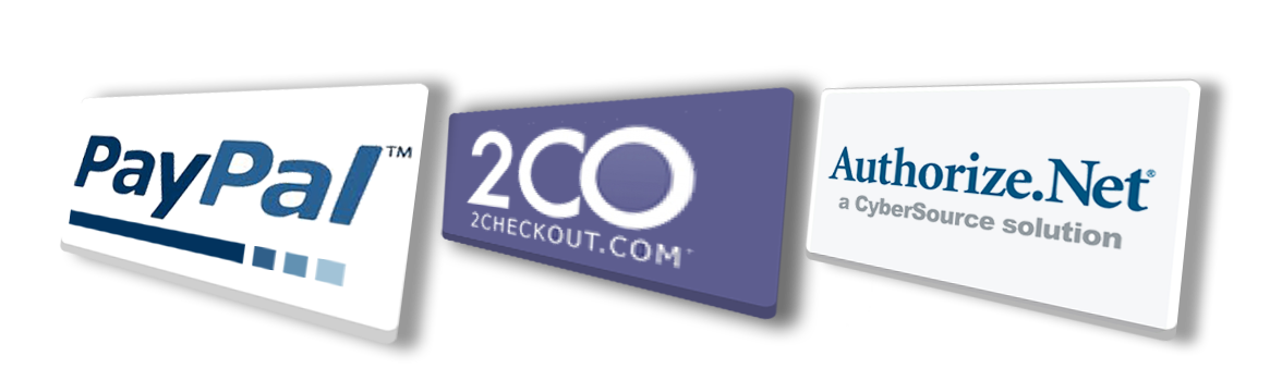 PayPal, 2Checkout, and Authorize.net Integration