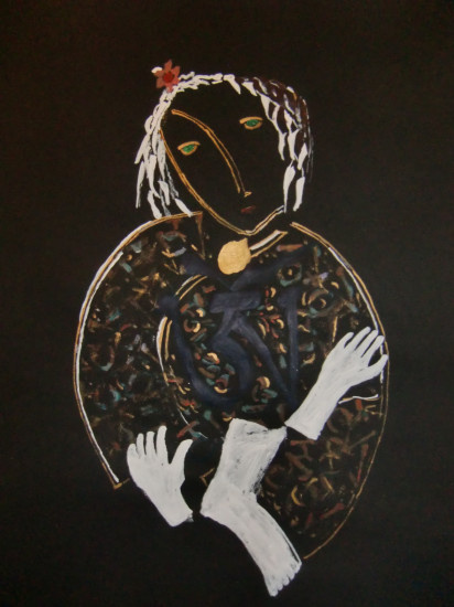 Om, ink on paper, 48 X 60cm