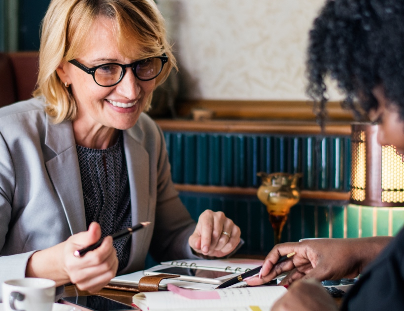 Business woman smiling