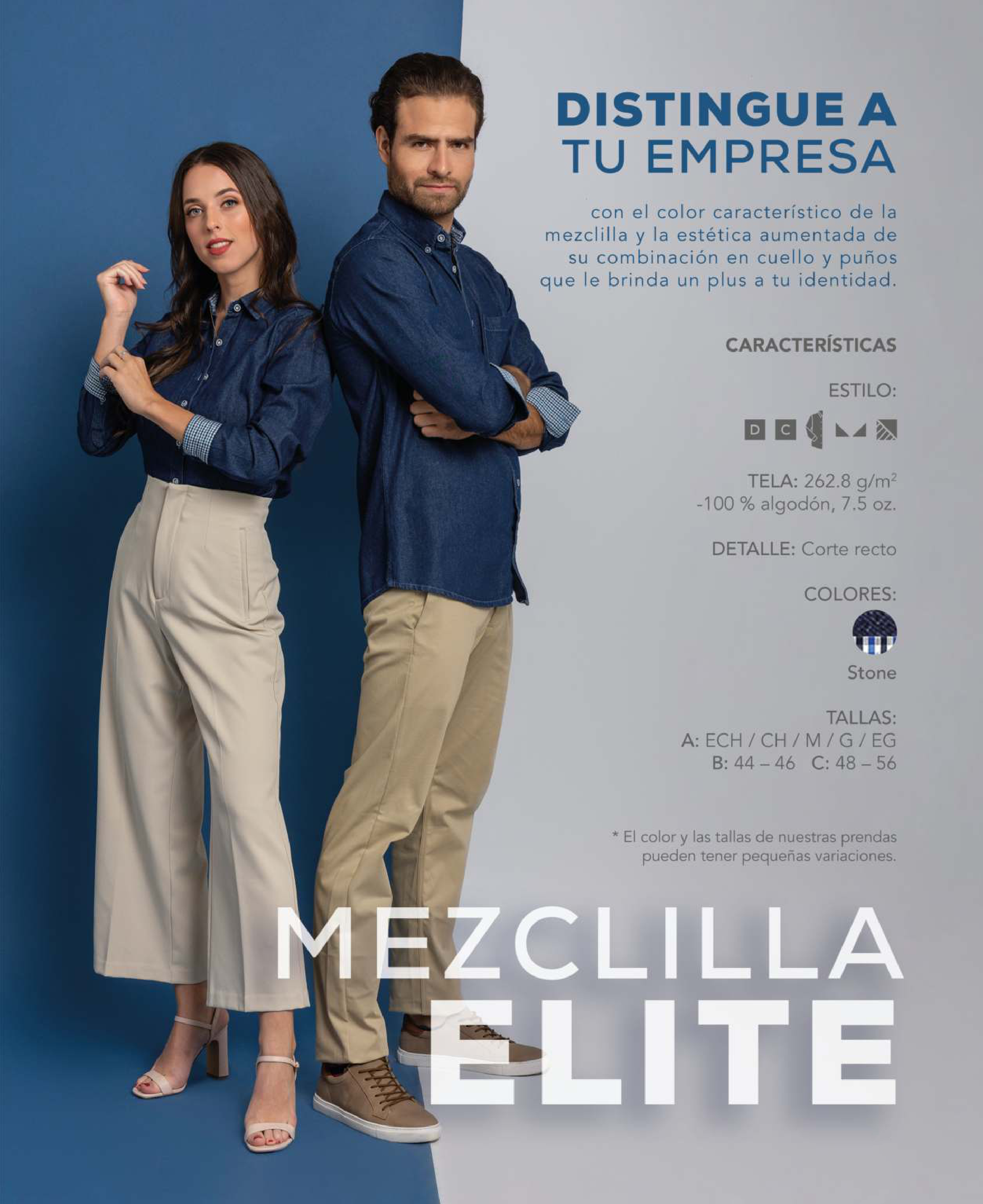 CAMISA Y BLUSA ESTILO MEZCLILLA ELITE BIBO