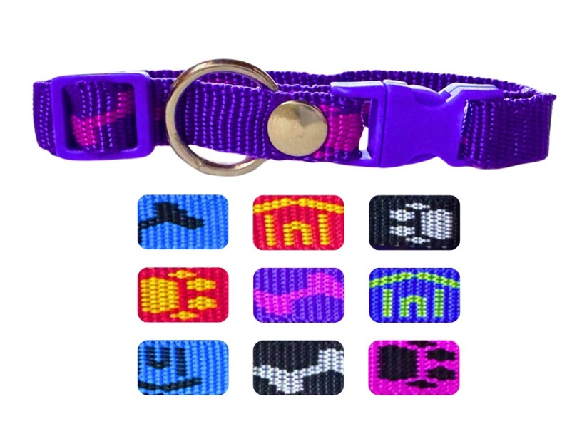 BON103 - PAQUETE COLLARES
 NYLON 1/2" CINTA ESTAMPADA
 10 PSZ