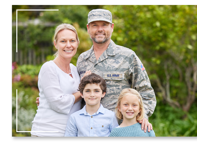 Military member with his wife, young son and daughter. Military member with his wife, young son and daughter.