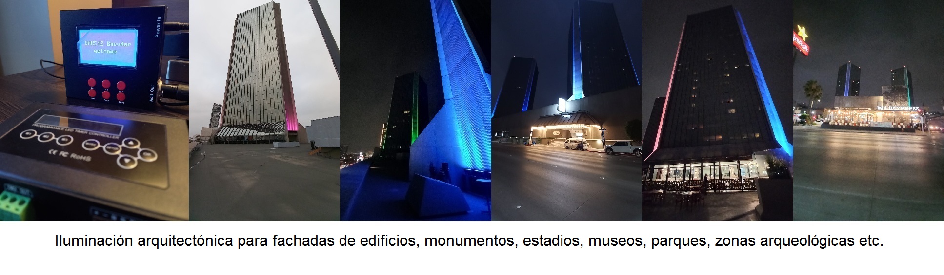 Fachadas con efectos DMX - ArtNet - MadMapper, etc.