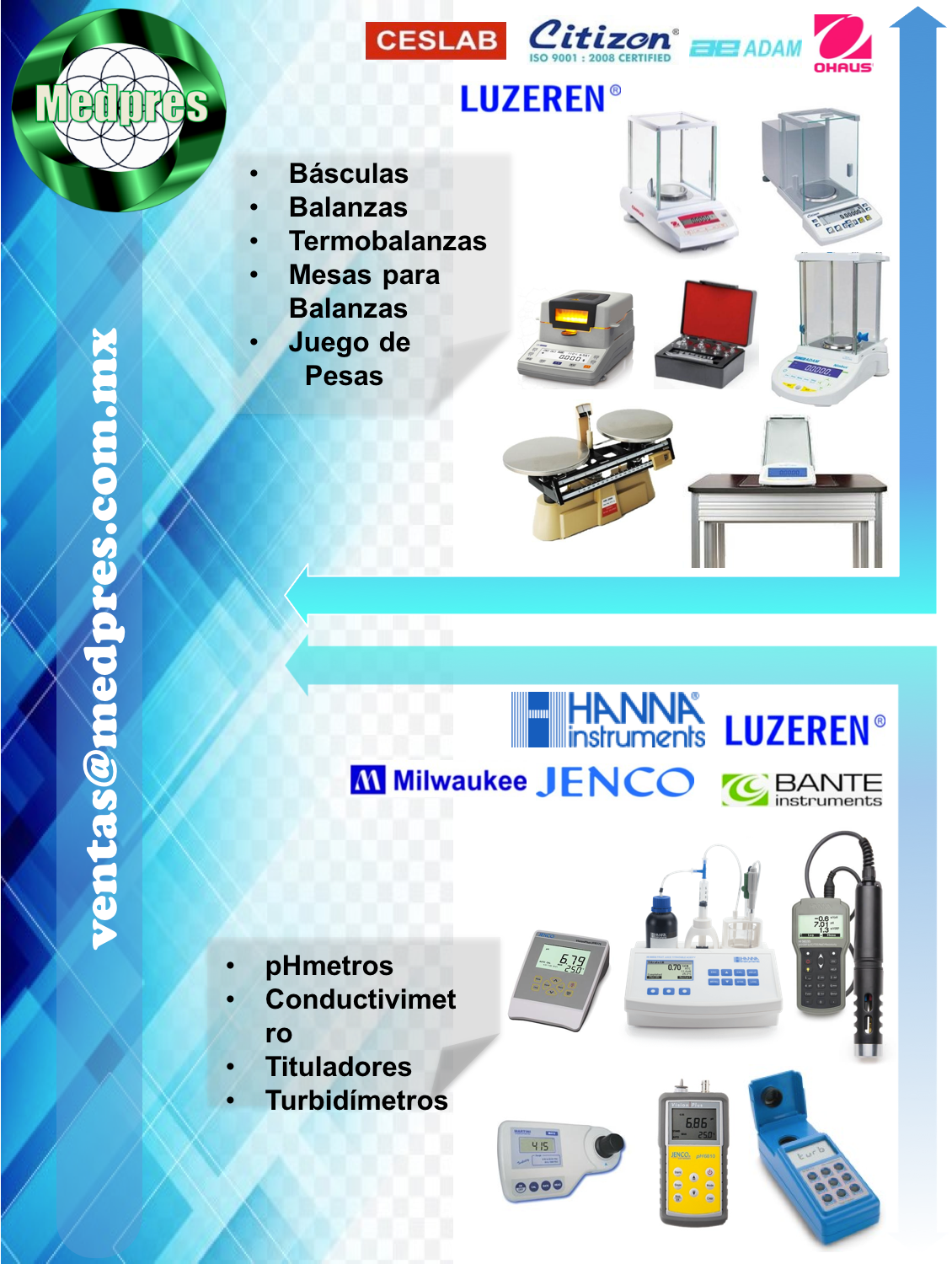 ceslab, citizen, ohaus, luzeren, basculas, balanzas,  marco de pesas, turbidimetros, hanna, jenco