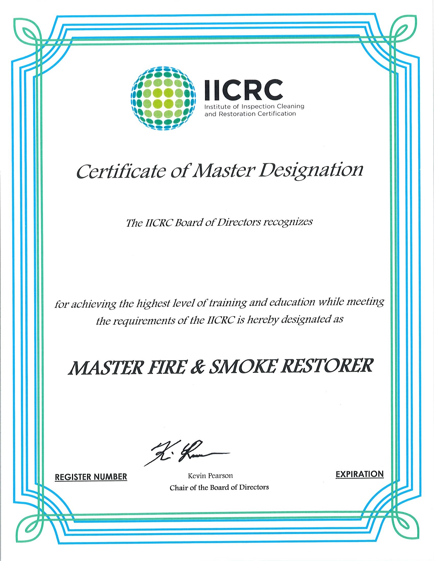 IICRC Certificate 5