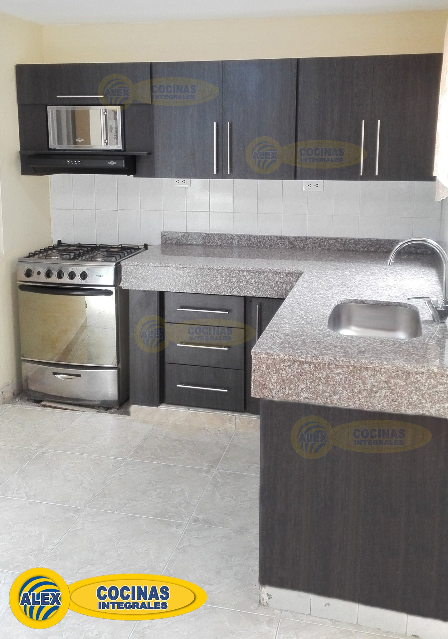 Cocina Semi Integral en L color Volcano