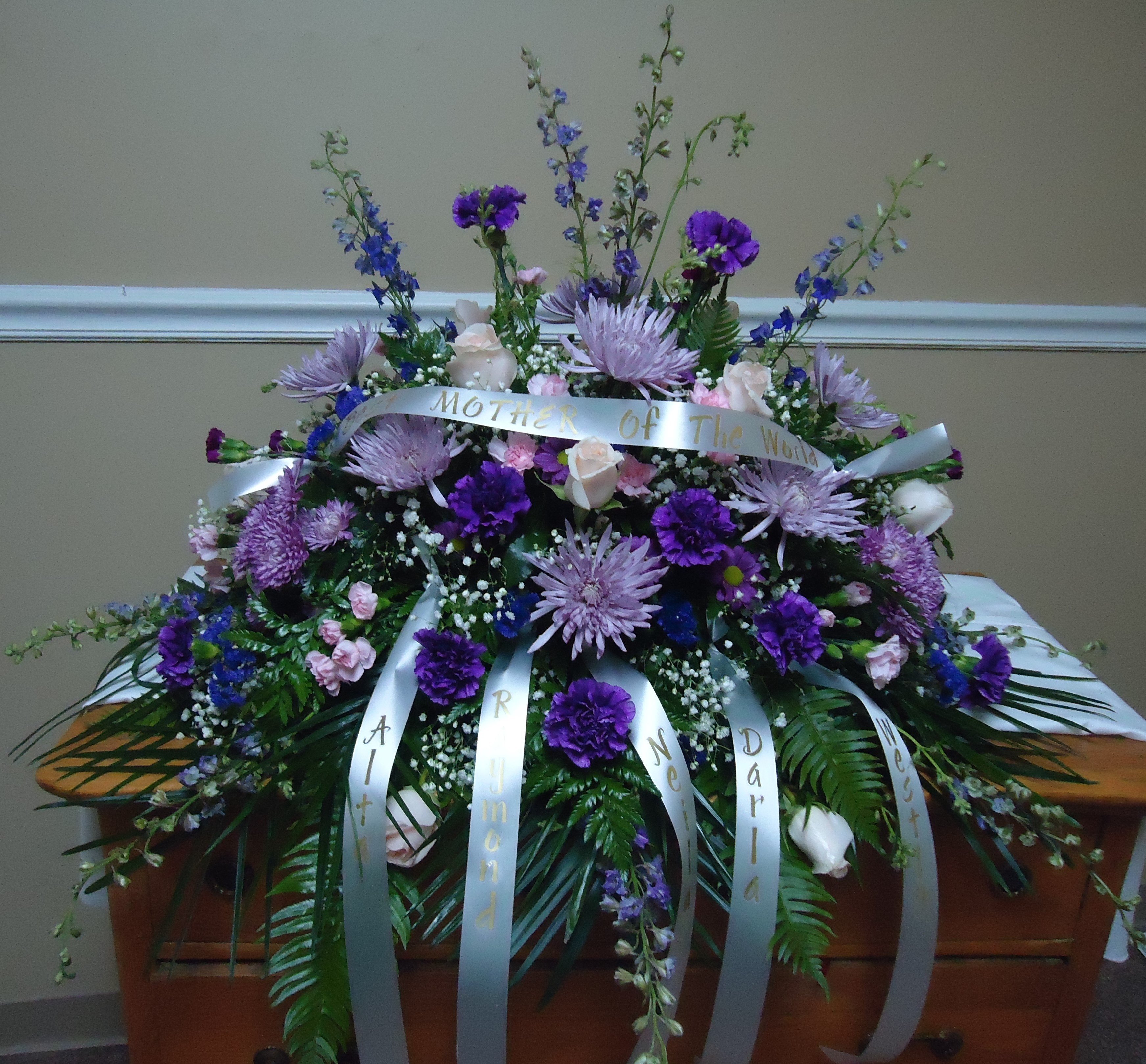 &quot;GARDEN OF PEACE&quot; 
   Purple, Lavender &amp; White
    $400.00
Add A Banner ($5.00 &amp; Up)