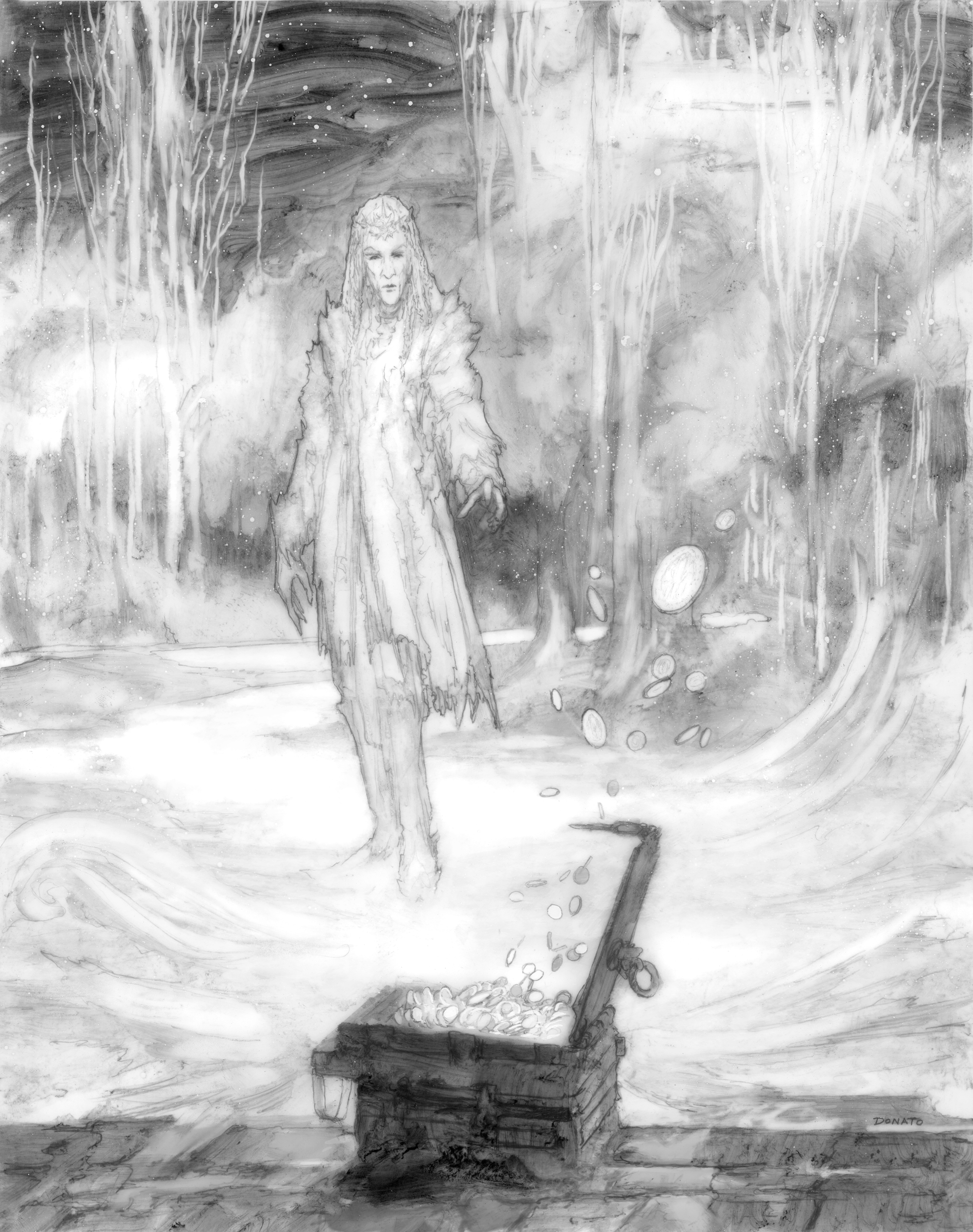 Spinning Silver - Staryk King
14" x 11". Graphite on Duralar 2019