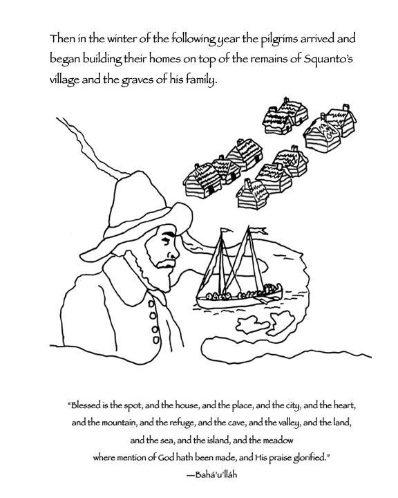 Squanto Coloring Book for Baha'i Children's classes