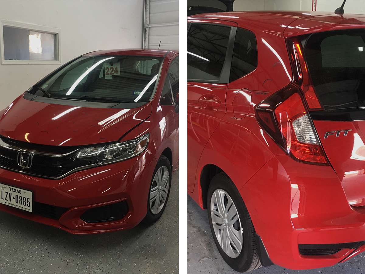 Red Hatchback Car Back & Front
