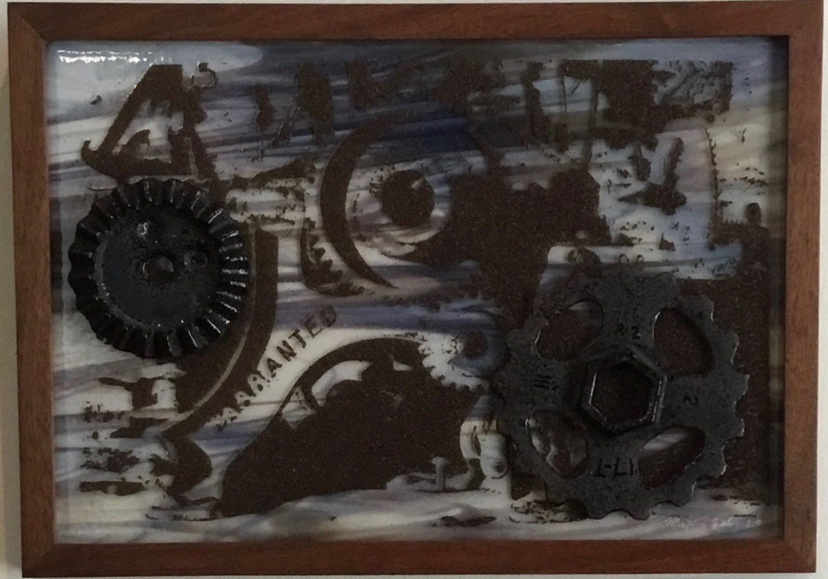 Gears
Enamel on Fused and Molded Glass
12” x 17” 
$300.
