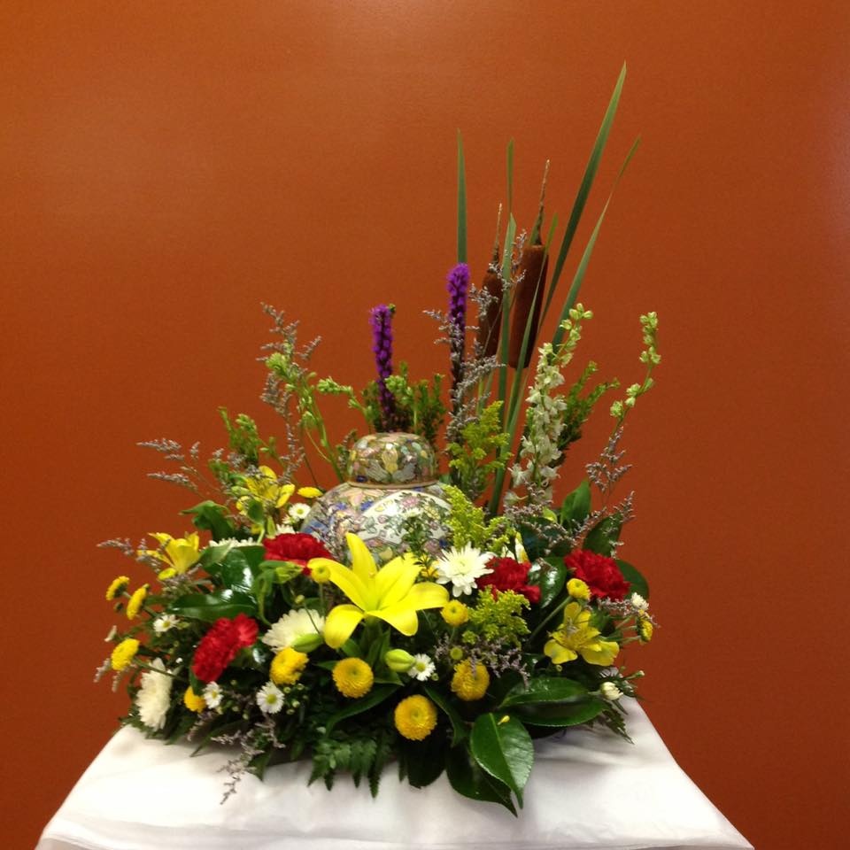 Fresh Flower Cremation Urn Arrangement