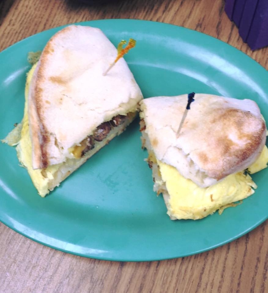 Folded Bread Cut in Half