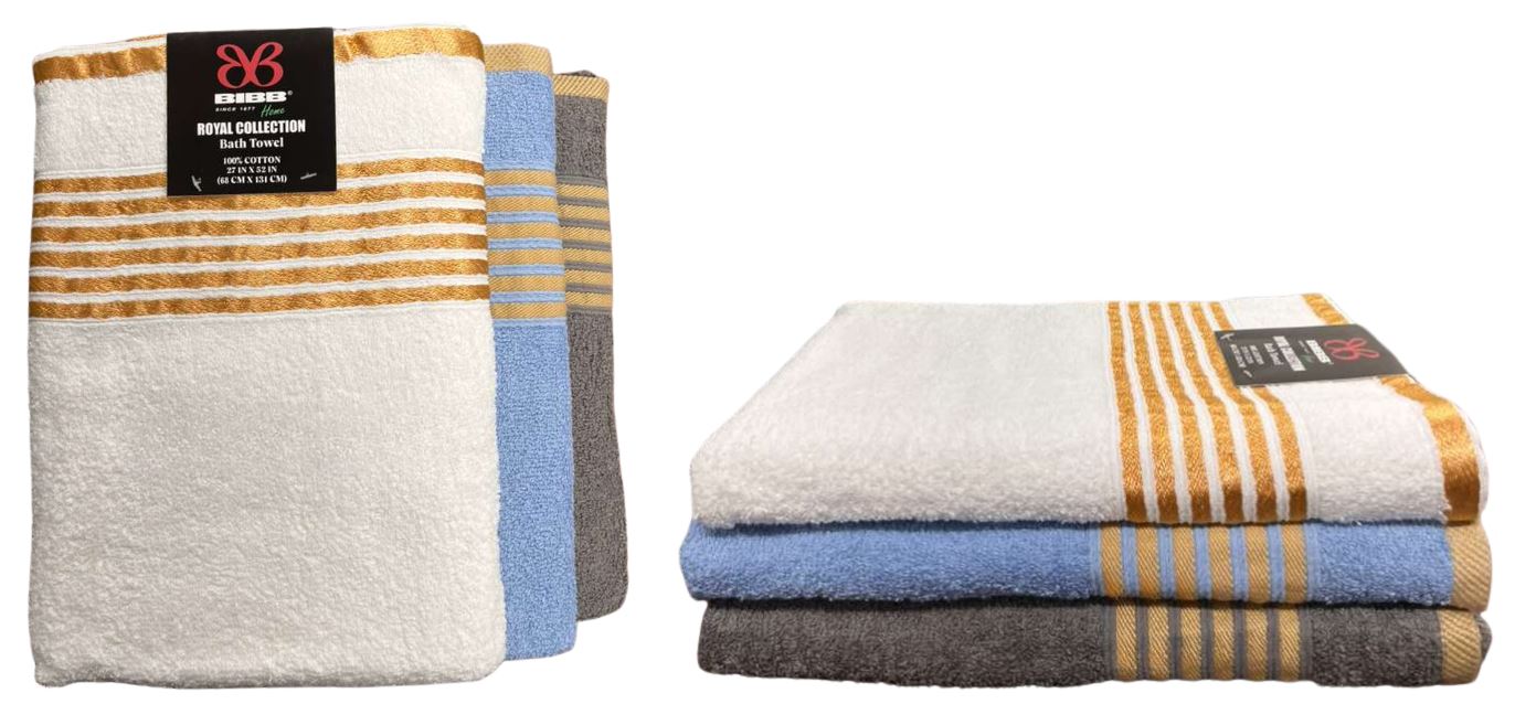 4187-G
BIBB POLY GOLD ASST BATH TOWELS  27 x  52 "
UPC: 782650411091
36 CS/PACK
