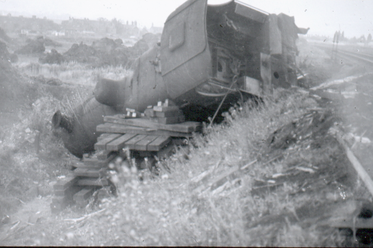 Goods train derailed on the branch line August 1960
