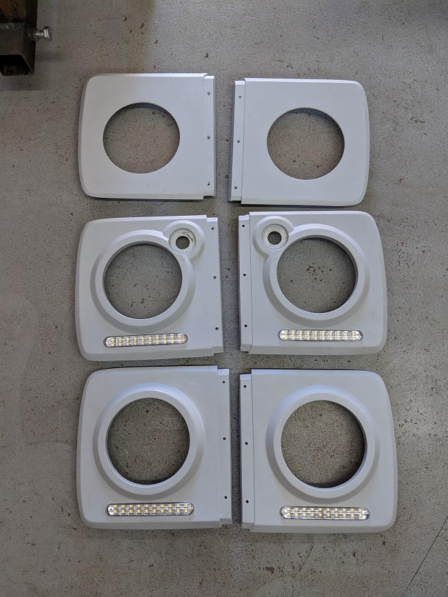 Headlight Covers: Plain, puck light with bezel and bar light or bezel with light bar