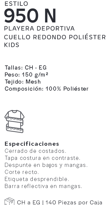 DESCRIPCION ESTILO 950N NIÑOS