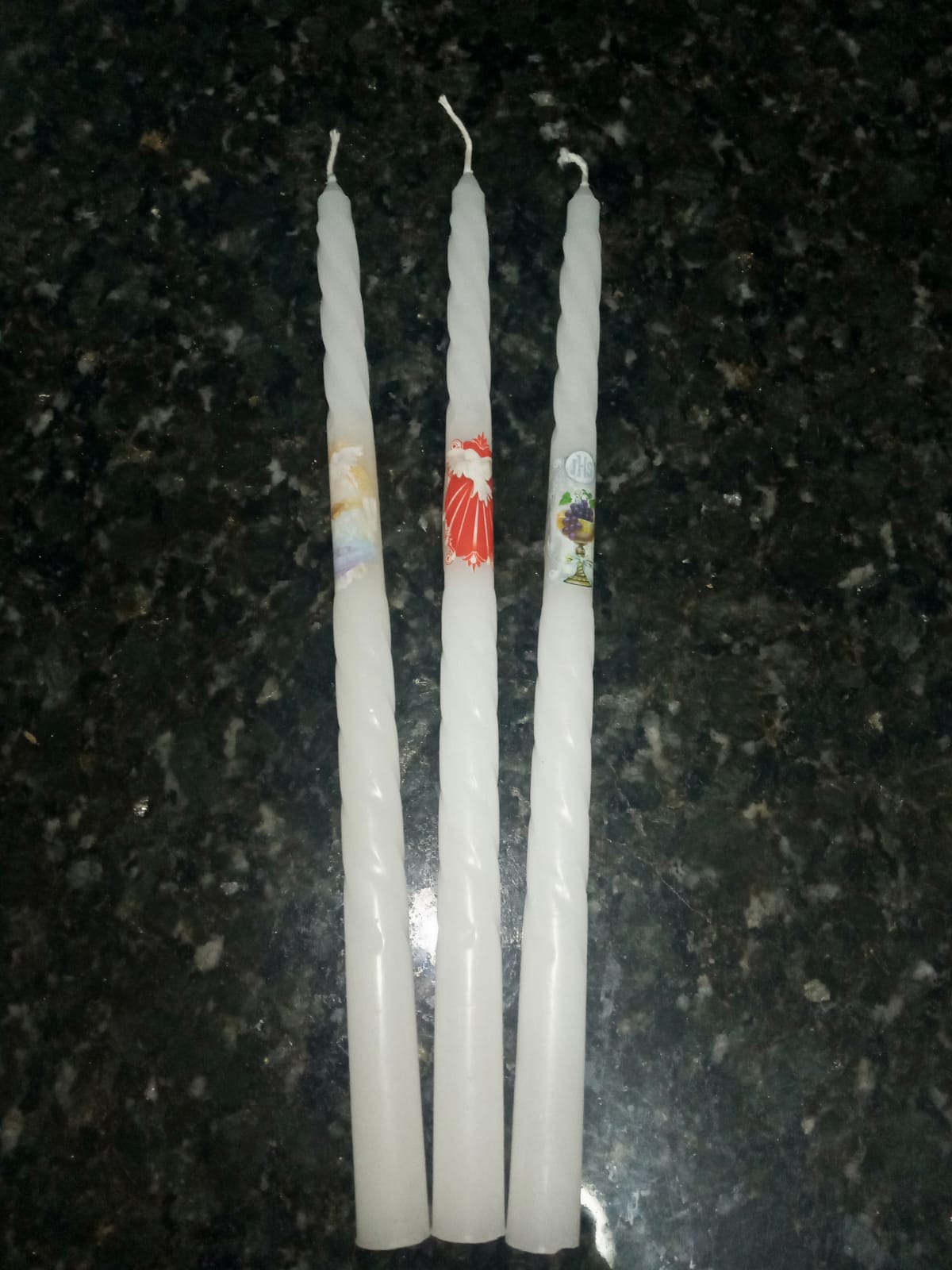 Velas de celebração Batismo, Eucaristia e Crisma
