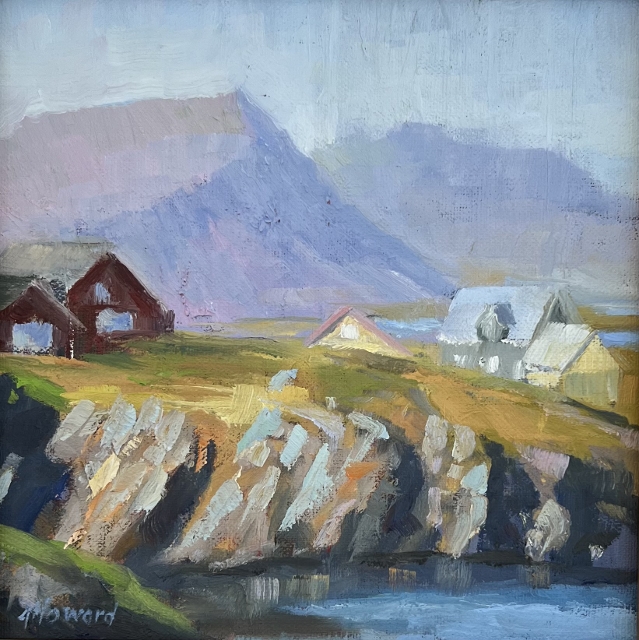Howard, Exploring Iceland, 8" x 8" Oil