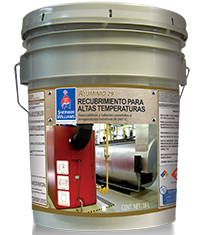 Recubrimiento desarrollado a base de resina de cumarona indeno y pasta de aluminio que proporciona un acabado brillante, con excelente resistencia a temperaturas hasta 260°C.