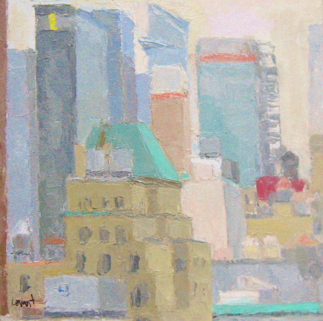 Levant, Towards Hudson Yards, 8" x 8" Oil