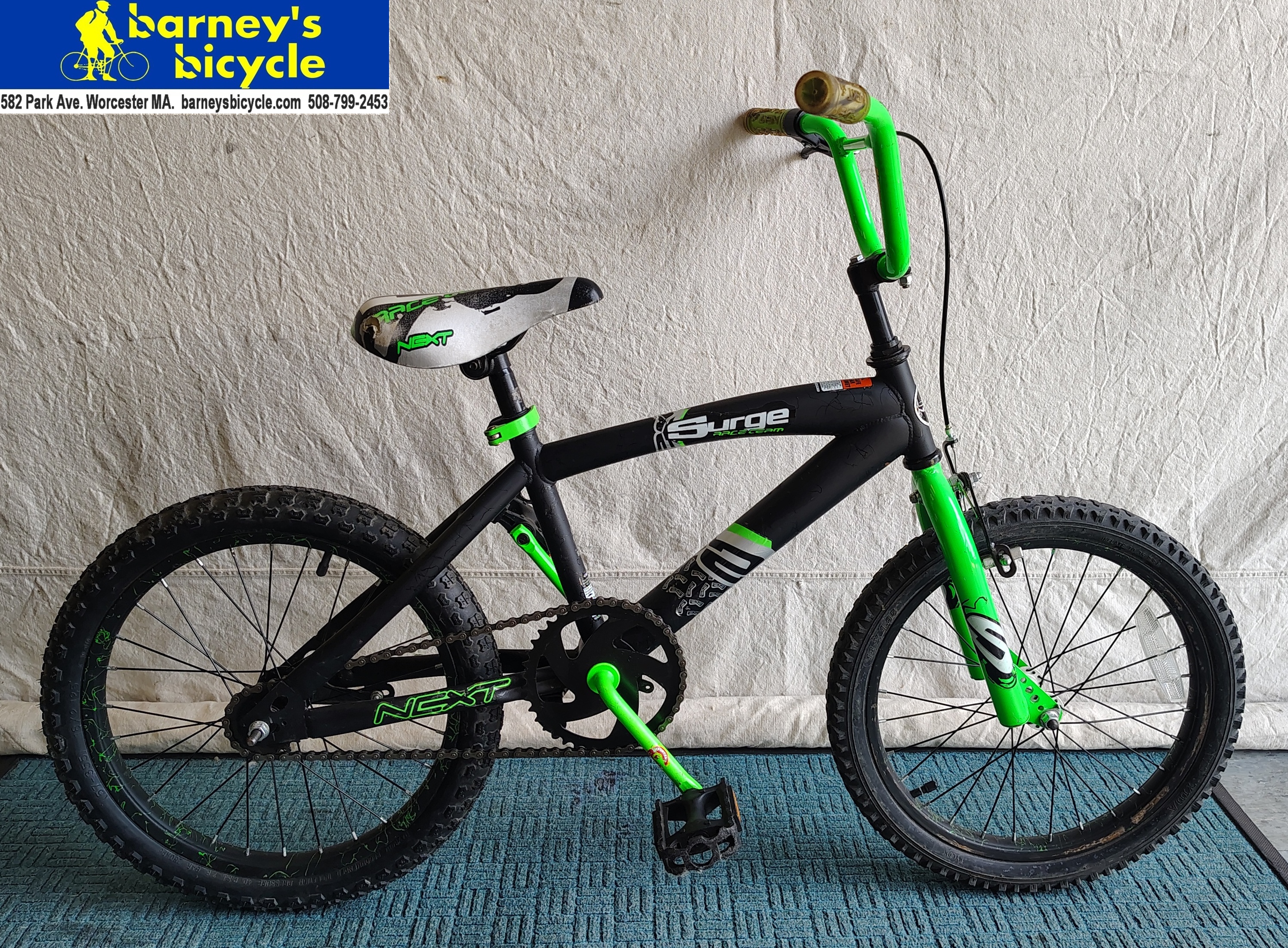 Next Surge
Wheel Size: 18"/ Ages 5-7 / Speeds: 1spd
Price: $79.00  (Professionally Tuned)
